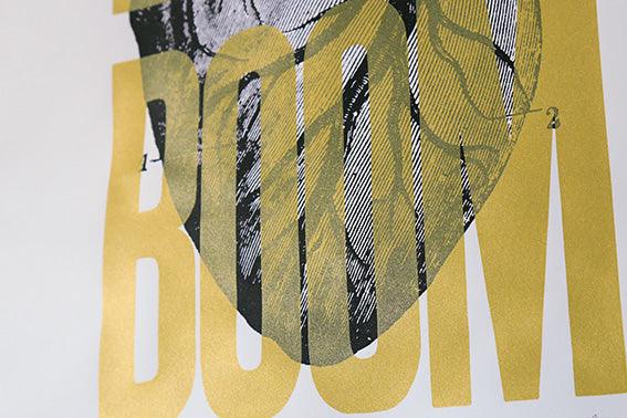 Affiche Boom Boom OR - Sérigraphie signée 50 x 70 cm - PAPPUS EDITIONS