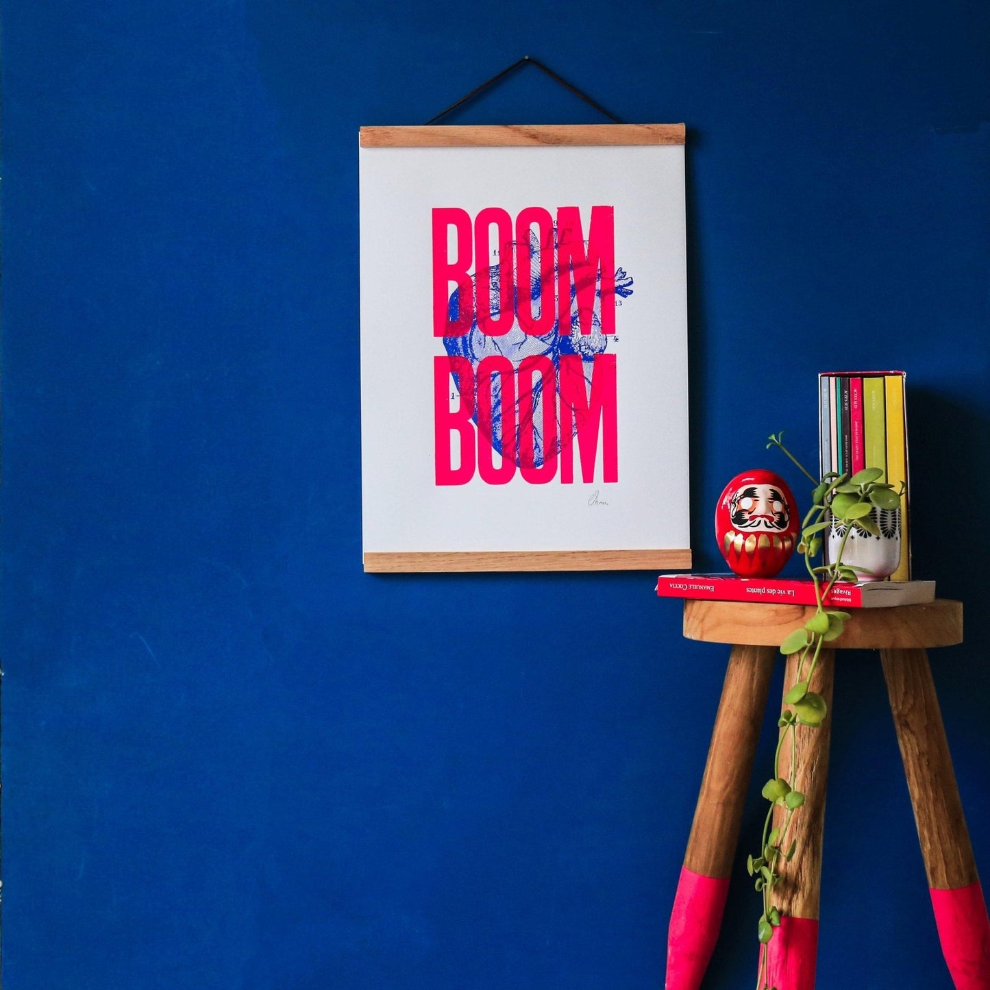 Affiche Boom Boom rose fluo (A3) - Sérigraphie signée - PAPPUS EDITIONS