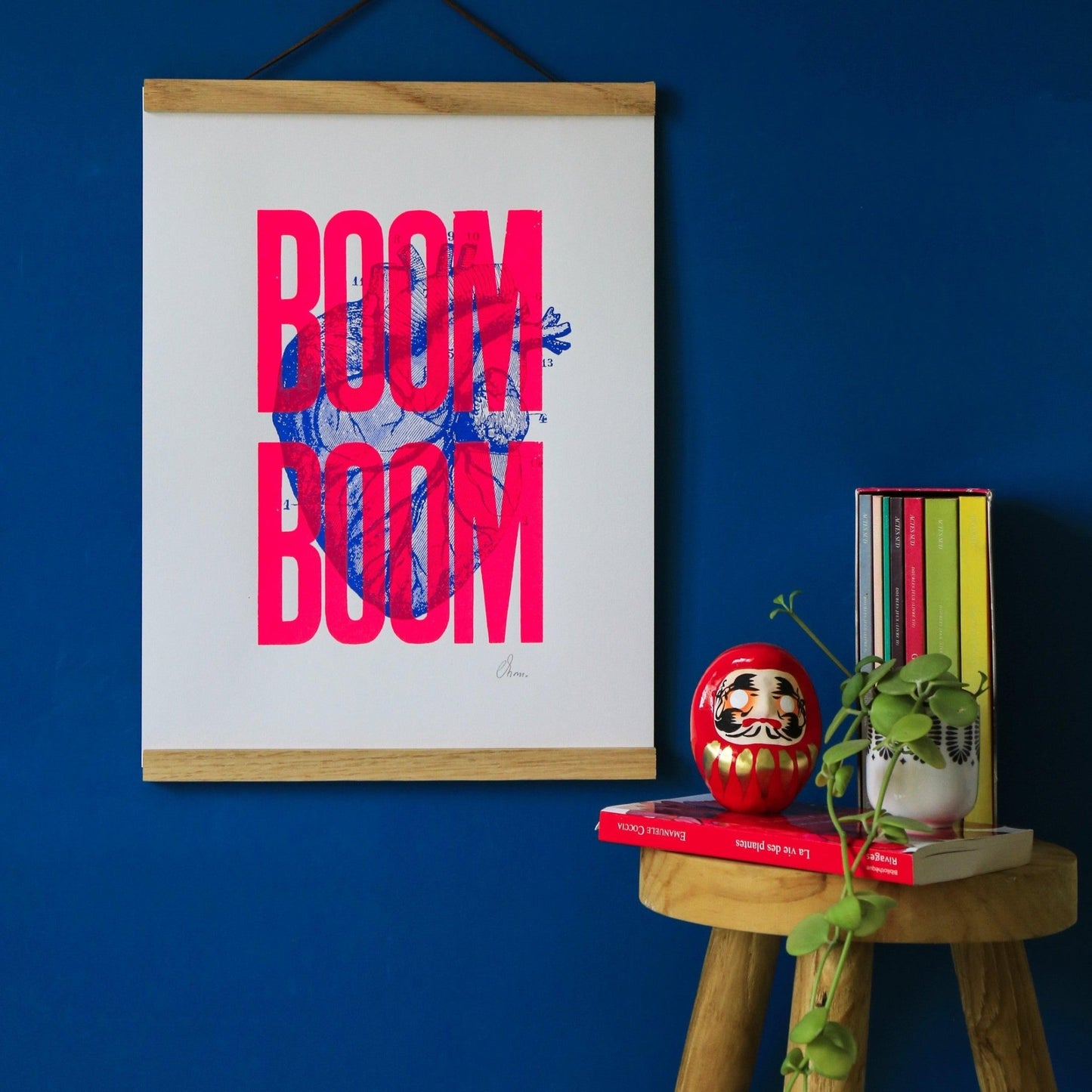 Affiche Boom Boom rose fluo (A3) - Sérigraphie signée - PAPPUS EDITIONS