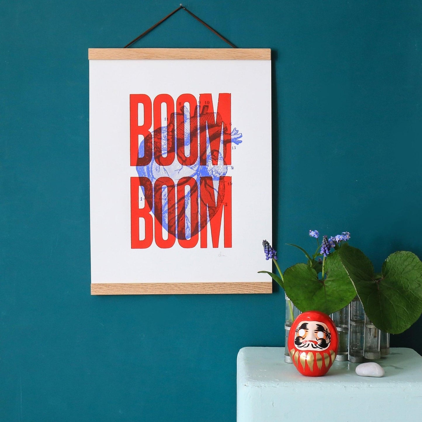 Affiche Boom Boom rouge (A3) - Sérigraphie signée - PAPPUS EDITIONS