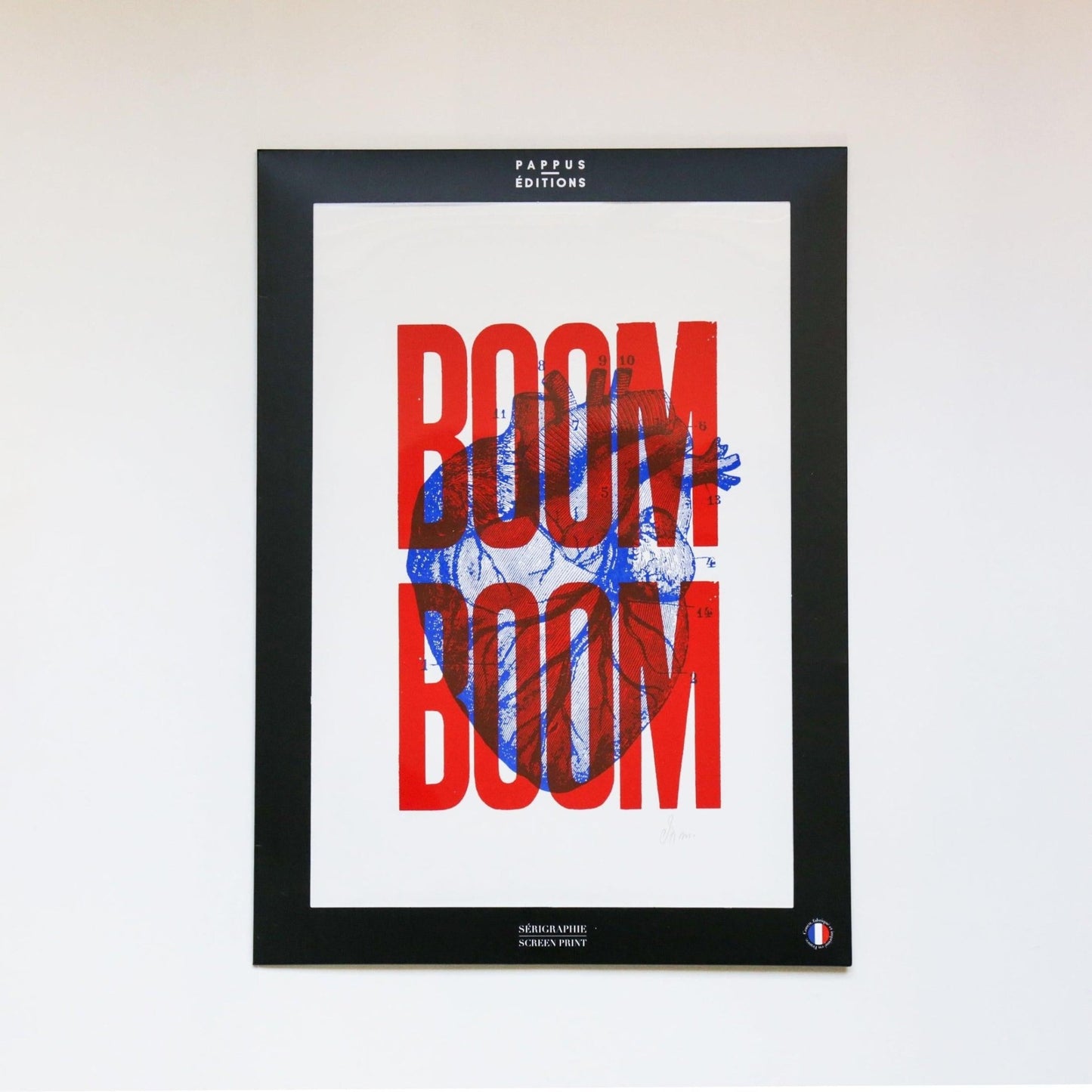 Affiche Boom Boom rouge (A3) - Sérigraphie signée - PAPPUS EDITIONS