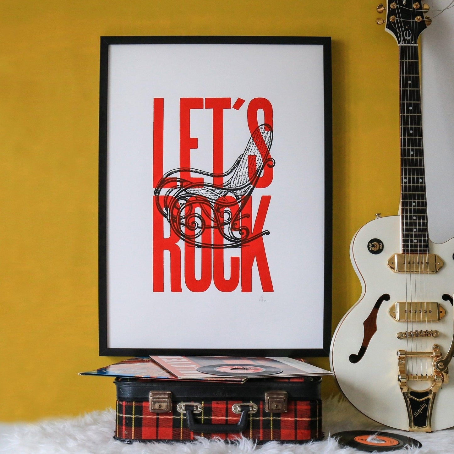 Affiche Let's Rock 50 x 70 cm - Sérigraphie signée - PAPPUS EDITIONS