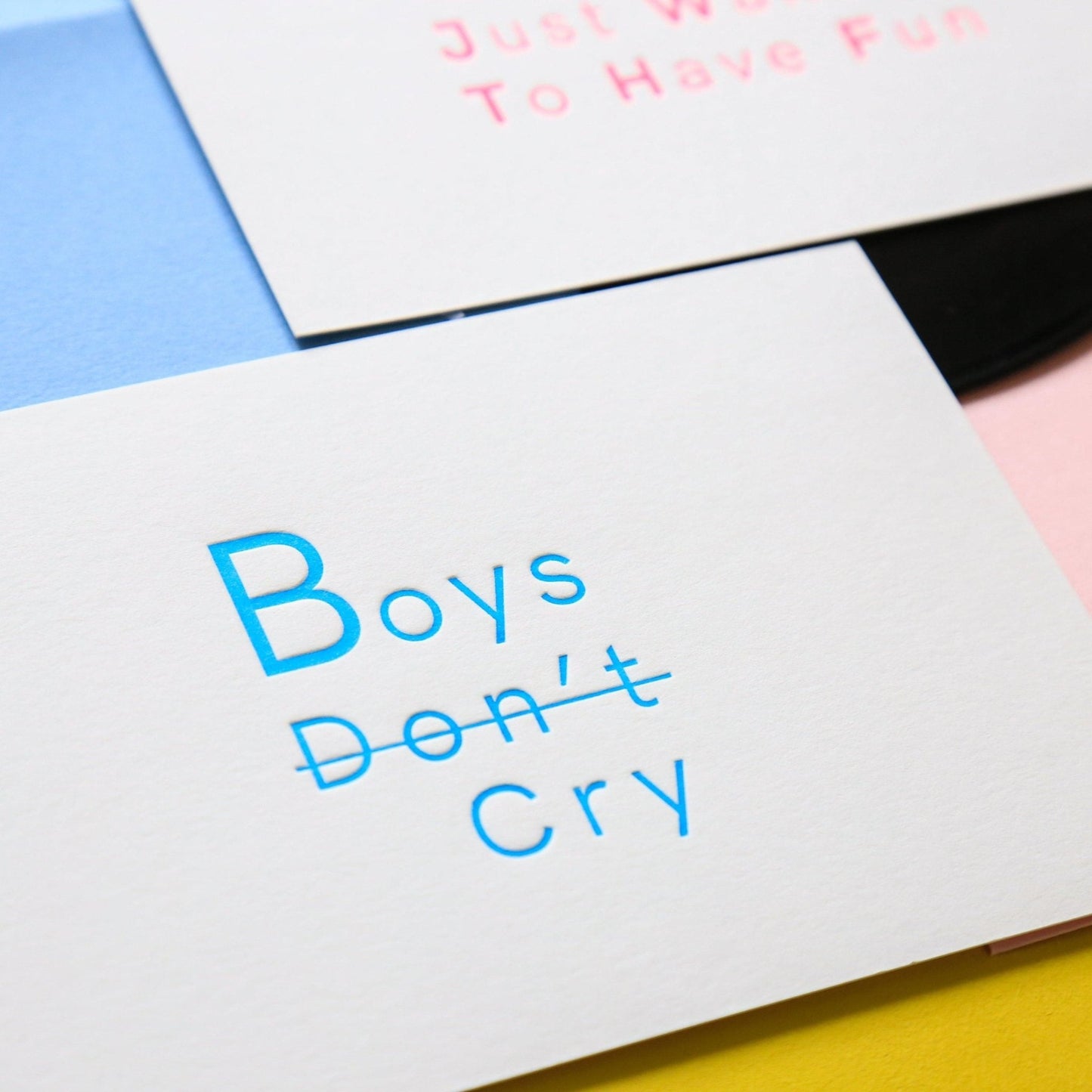 Carte Boys don't Cry - Impression typo /Letterpress - PAPPUS EDITIONS