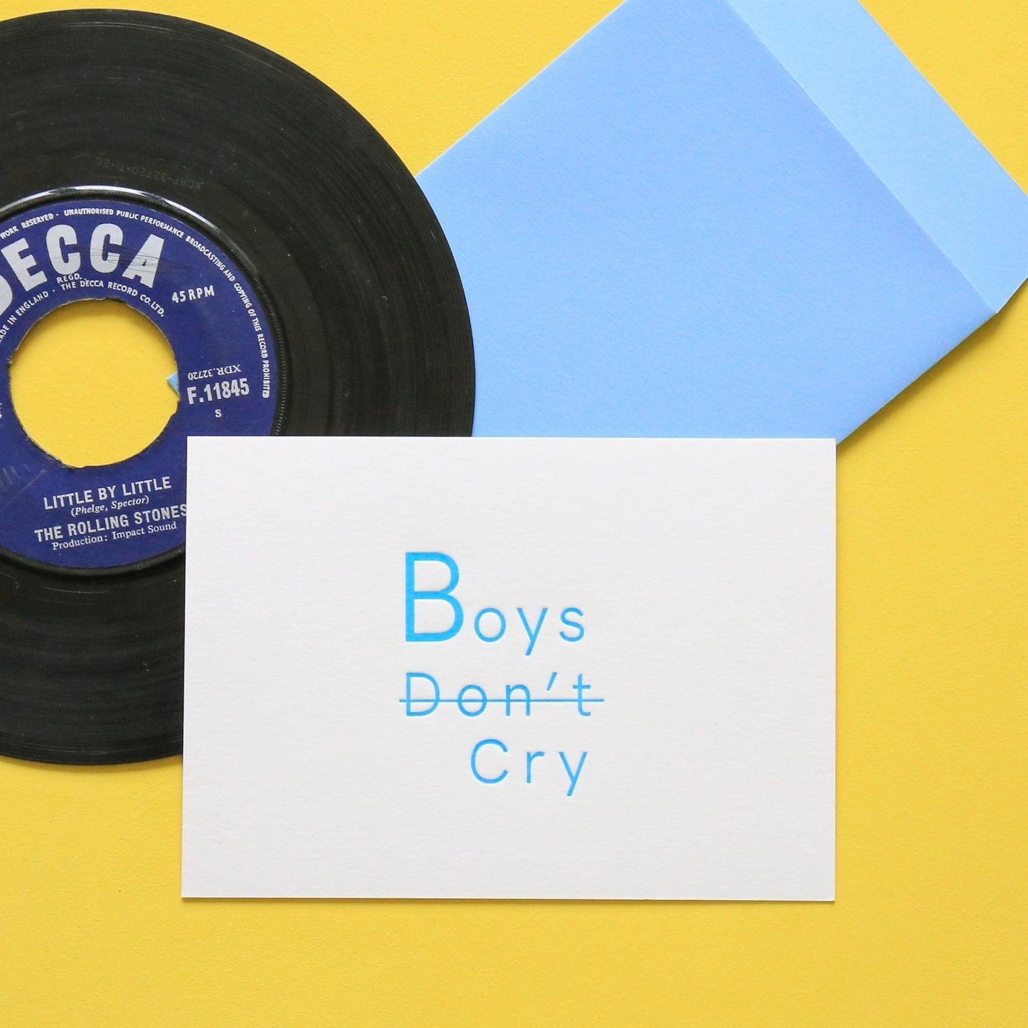 Carte Boys don't Cry - Impression typo /Letterpress - PAPPUS EDITIONS