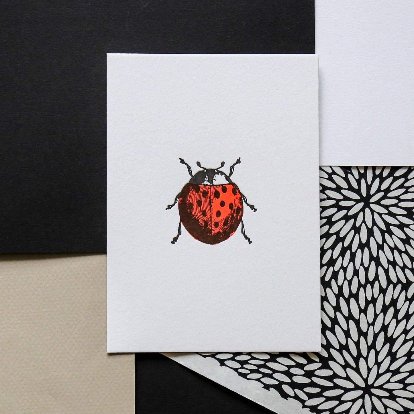 Carte Coccinelle Letterpress - PAPPUS EDITIONS