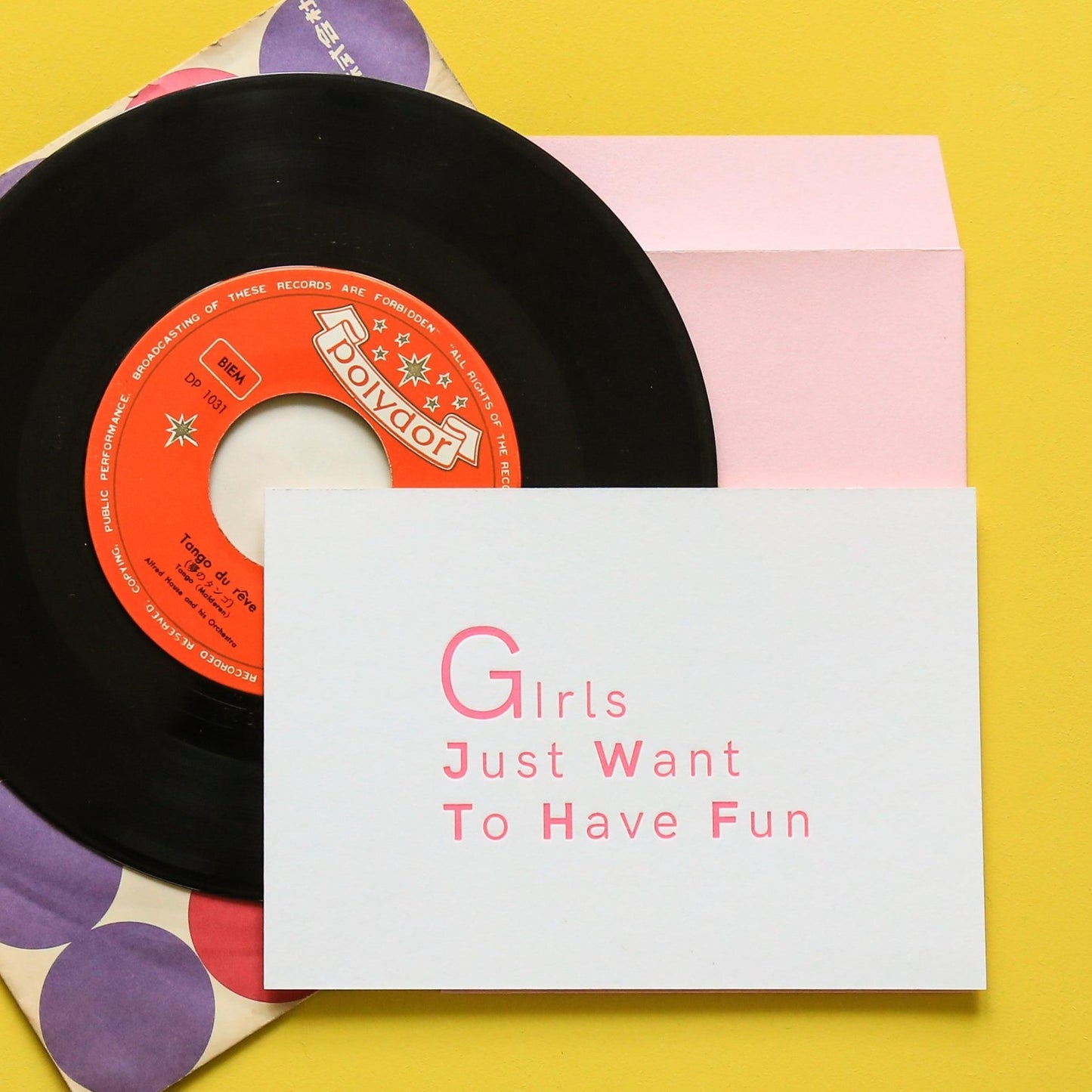 Carte Girls just want to have fun - Impression typo /Letterpress - PAPPUS EDITIONS