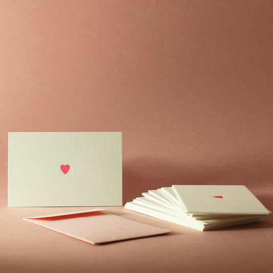 Mini carte coeur pour petites intentions avec enveloppe - Letterpress - PAPPUS EDITIONS