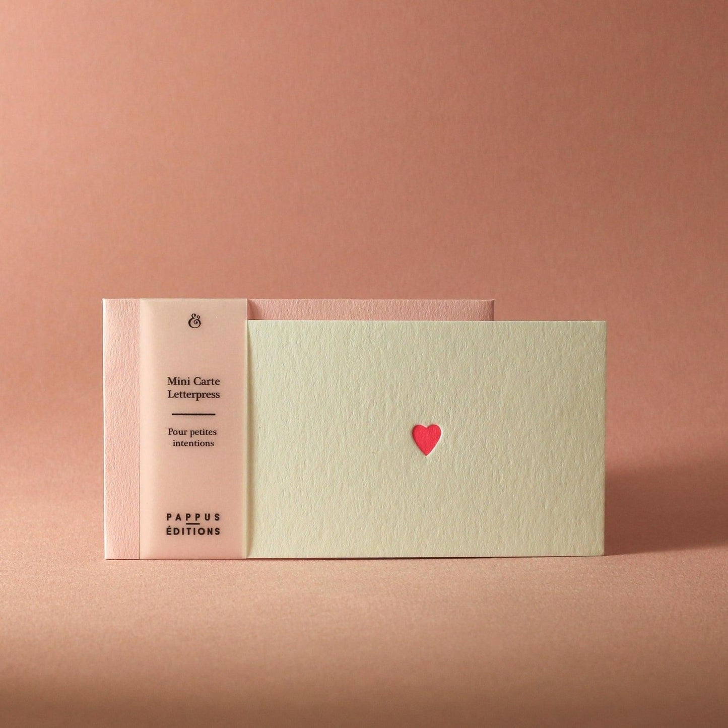 Mini carte coeur pour petites intentions avec enveloppe - Letterpress - PAPPUS EDITIONS